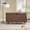 Mid Century Modern Loveseat Sofa With USB, 2 Seater Couch, Removable Pillow Covers - Brown - Image 11