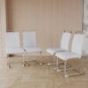 Dining Chairs Set, Kitchen Modern Metal Chairs With Padded Seat High Back (Set of 4) - White - Image 5