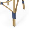 Outdoor Rattan And Aluminum French Armless Bistro Chairs Set - Navy Blue - Image 13