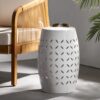 Lilac - Modern Side Table With Iron Cut Design - White - Image 2