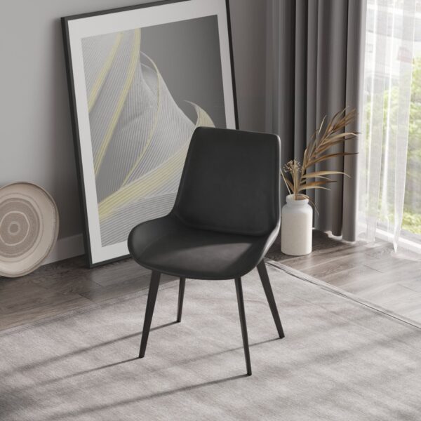 Modern Dining Chair Living Room Metal Leg Dining Chair (Set of 2) - Black / Gray
