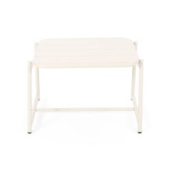 Outdoor Side Table With Metal Frame - White
