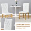 Elegant Vintage Armless Dining Chairs Set With Grid Design And Metal Legs (Set of 4) - White / Gold - Image 8