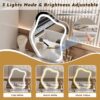 Vanity Dressing Table With LED Mirror & Storage Makeup Desk With 3 Drawers, 2 Open Shelves & 4 Hidden Cabinets - White - Image 14