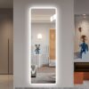 Full Length Mirror Lighted Vanity Body Mirror LED Mirror Wall-Mounted Mirror Big Size Rounded Corners, Bedroom, Living Room, Dressing Room, Hotel - Clear - Image 2