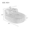 Chaise Lounge Sofa Boneless Couch With Supportive Pillows, Sofa Bed - Black - Image 3