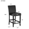 5-Piece Counter Height Dining Table Set With One Faux Marble Top Dining Table And Four Velvet Upholstered Chairs - Black - Image 16