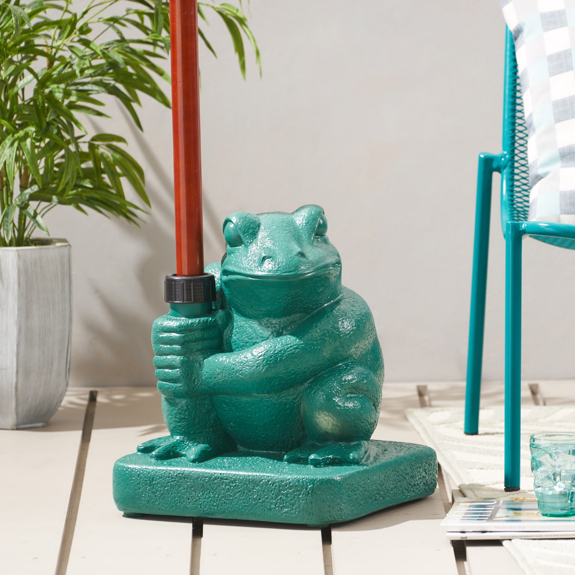 Whimsical - Frog Neptune Umbrella Base Concrete - Green - Image 23