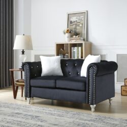 Stylish Contemporary Loveseat - Black