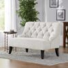 Nicole - French Style Upholstered Loveseat With Tufted Backrest - Light Gray - Image 5
