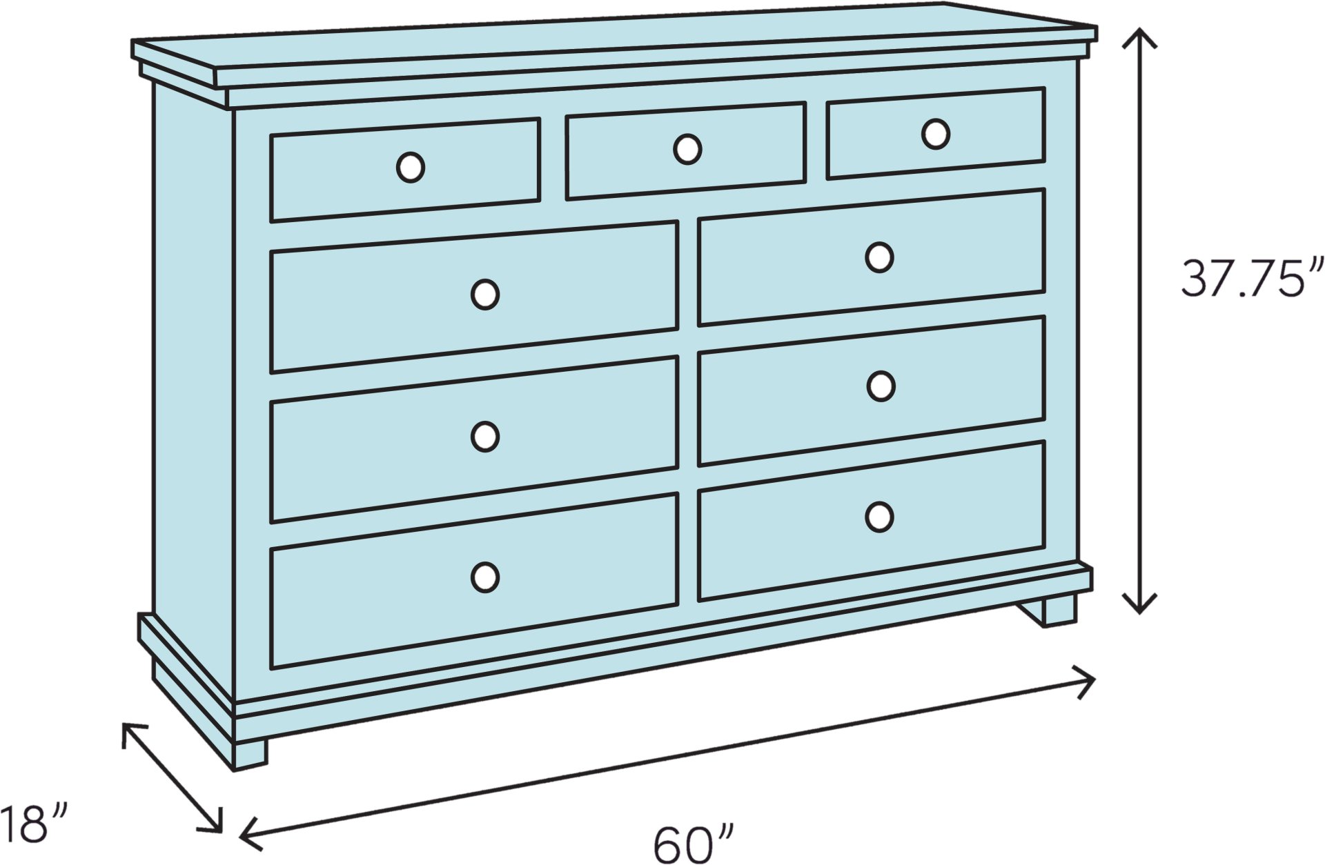 7 Seven Drawer Dresser - Cherry - Image 3