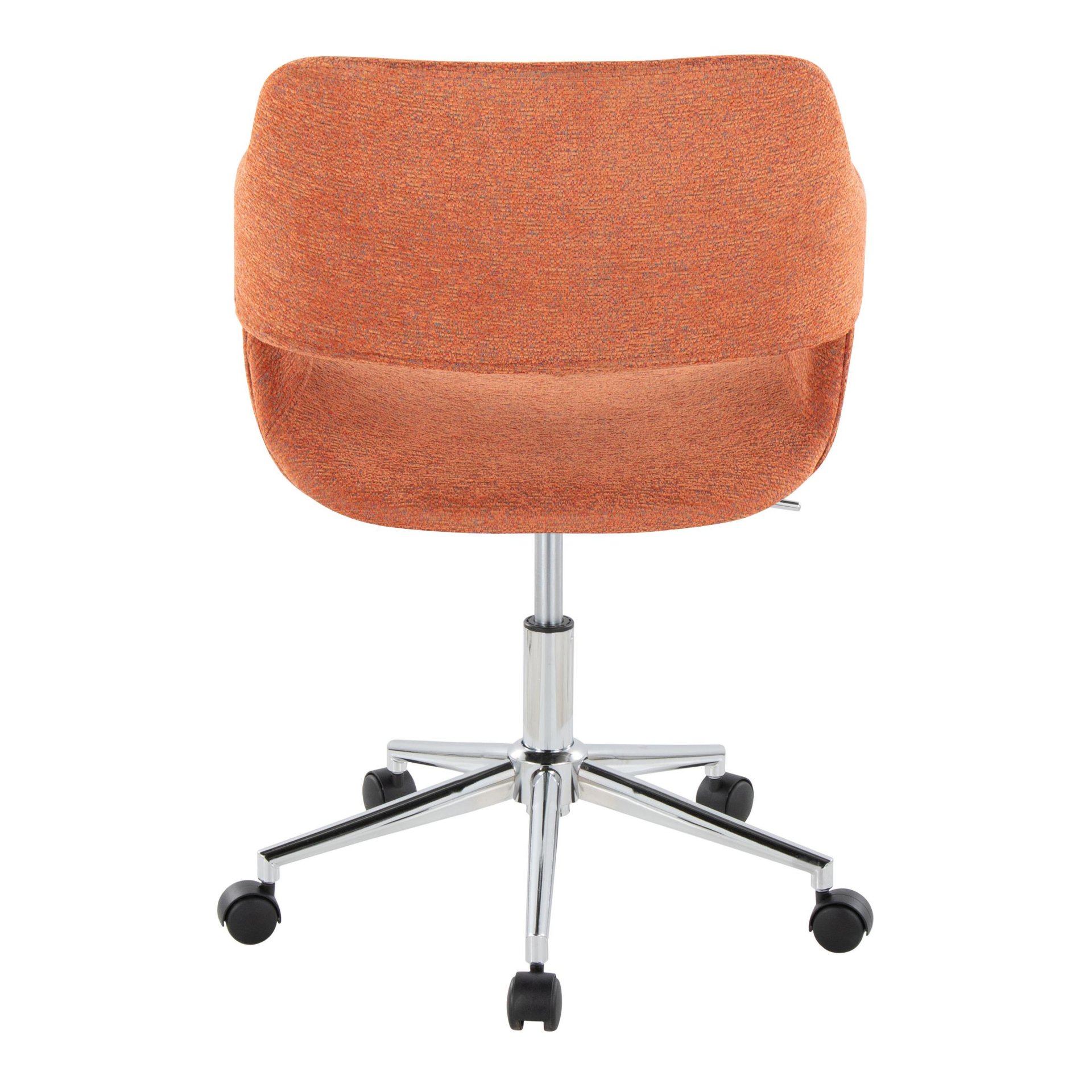 Margarite - Contemporary Task Chair - Chrome / Orange - Image 4