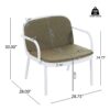 Luna - Outdoor Club Chair Cushion (Set of 2) - Green / White - Image 3
