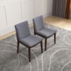 Laura - Mid-Century Modern Solid Wood Dining Chair (Set of 2) - Gray - Image 3