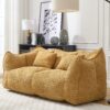 Comfortable Dual Beanbag Chair With High Resilience Foam Core For 2 People In - Yellow - Image 9