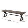 Modern Industrial Outdoor Aluminum Dining Bench With Steel Frame - Brown / Black - Image 3