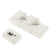 Modern Oversized Modular Sectional Sofa With 2 Ottoman And 2 Seat, Sparkling Chenille Fabric Soft Cushion Sofa With 4 Pillows, 4 Pieces Diy Combination Tufted Sofa, No Assembly Required - Beige - Image 25