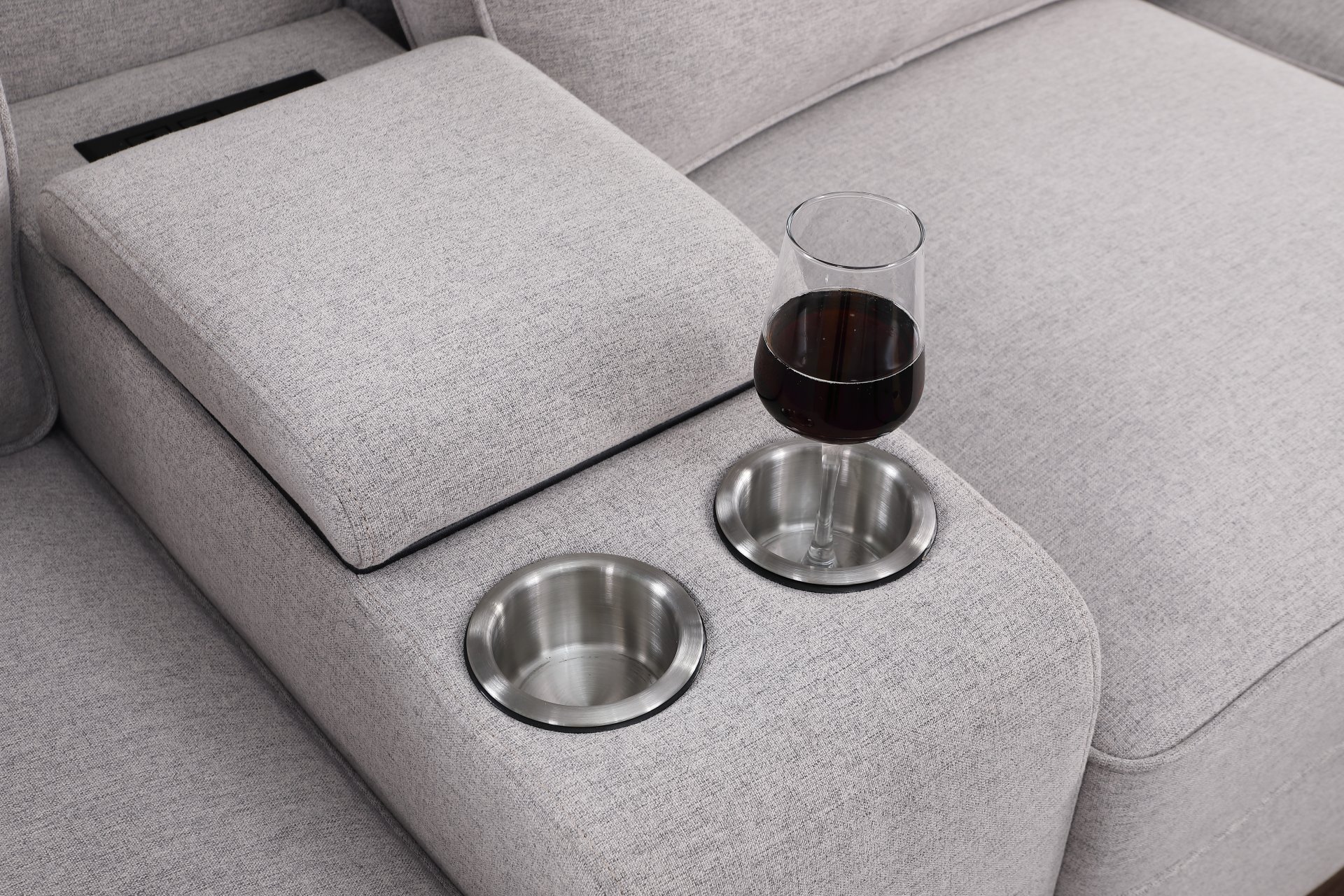 Eric - 9 Piece Upholstered Sectional With Ottoman - Light Gray - Image 7