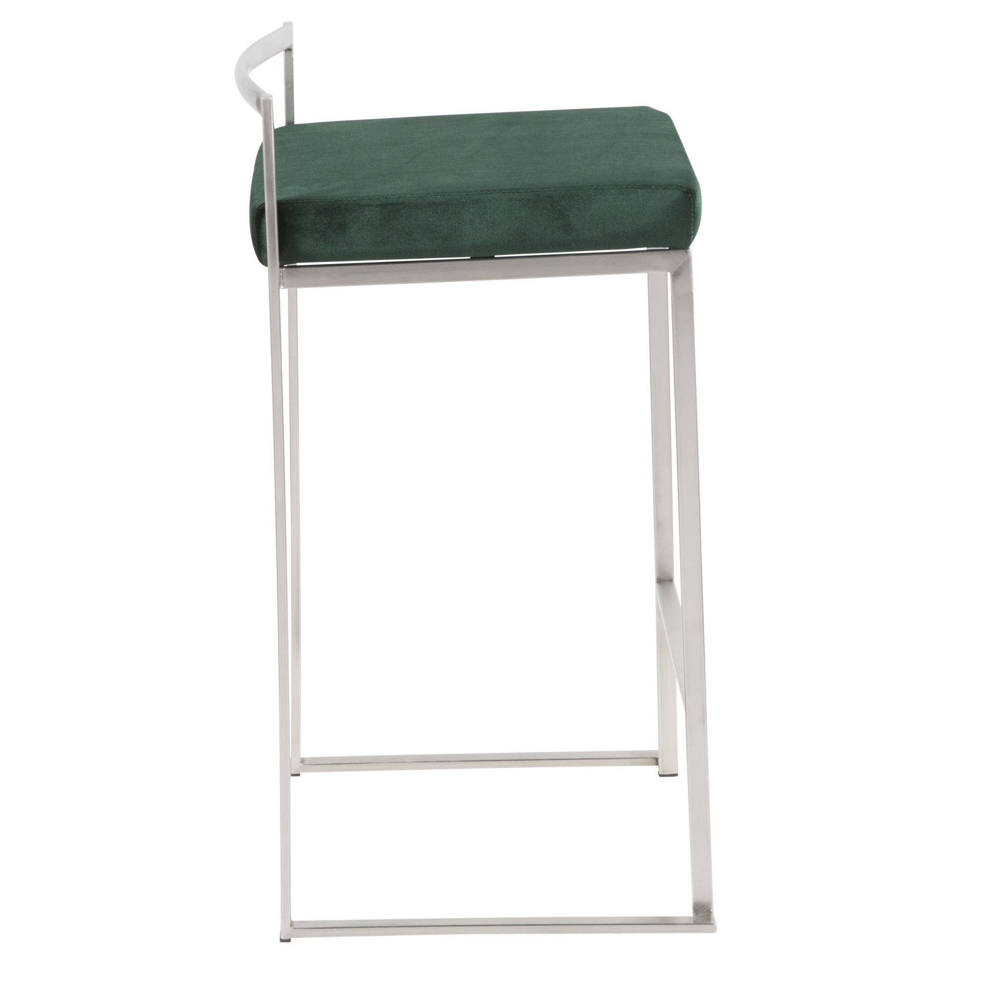 Fuji - Contemporary Stackable Counter Stool (Set of 2) - Green - Image 3