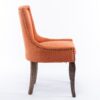 Ultra Side Dining Chair,Thickened Fabric Chairs With Neutrally Toned Solid Wood Legs, Bronze Nail Head (Set of 2) - Orange - Image 6