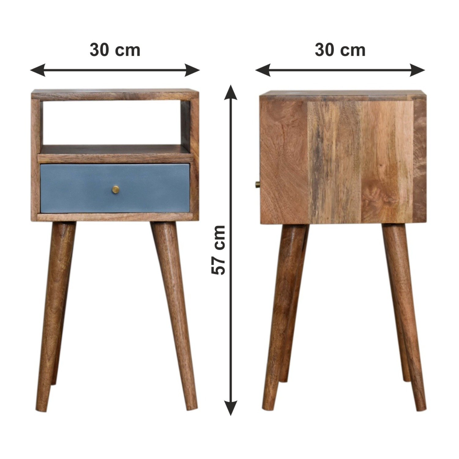 Mini Hand Painted Nightstand - Blue - Image 14