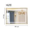 LED Bathroom Beveled Mirror, 3000 - 6000K Gradient Front And Backlit LED Mirror For Bathroom, 3 Colors Dimmable, Ip54 Enhanced Anti - Fog, Hanging Plates Wall Mount Lighted Mirror - Gold - Image 9