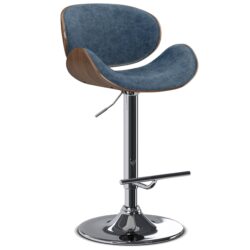 Marana - Bentwood Adjustable Swivel Bar Stool - Distressed Blue