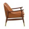 Accent Chair With Cushioned Seat, Brass Tipped Legs - Brown - Image 9