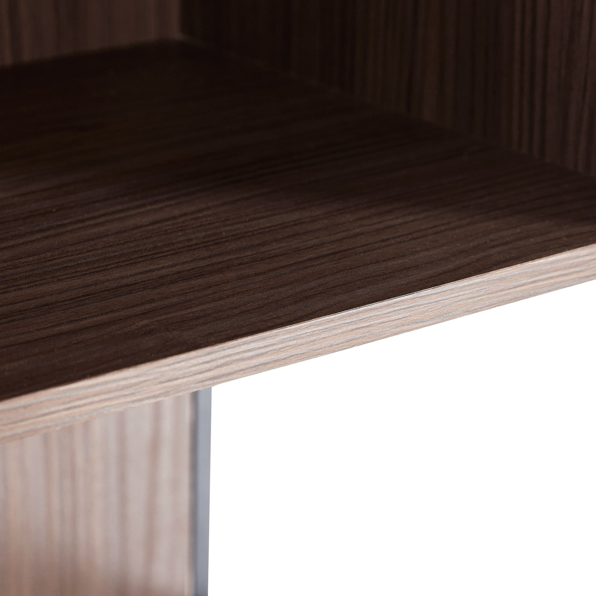 Modern Minimalist Tall Lighted Display Cabinet With Tempered Glass Door - Black / Dark Walnut - Image 21