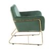 Keira - Velvet Accent Chair With Metal Base - Green - Image 3