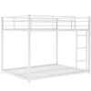 Full Over Full Metal Bunk Bed, Low Bunk Bed With Ladder - White - Image 6