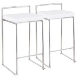 Fuji - Contemporary Stackable Counter Stool (Set of 2) - White