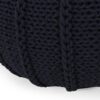 Bordeaux - Knitted Cotton Round Pouf Ottoman And Floor Cushion - Dark Blue - Image 6