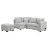 L-Shaped Sectional Pull Out Sofa Bed Sleeper Sofa With Two USB Ports, Two Power Sockets And A Movable Storage Ottoman - Gray - Image 14
