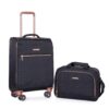 4 Piece Set (16/20/24/28), Softshell Suitcase Spinner Wheels Terylene Luggage Sets Carry On Suitcase Luggage Lightweight Durable Suitcase - Black - Image 17