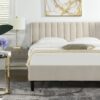 Aspen - Queen Vertical Tufted Modern Headboard Platform Bed Set - French Beige - Image 15