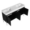 Deluxe 60" Freestanding Bathroom Vanity With Resin Double Sink - Dark Oak - Image 16