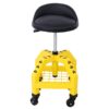 Pneumatic 360 Degree Swivel Stool, Mechanics Rolling Creeper Seat, Heavy Duty Rolling Mechanics Stool, Shop Stool With Casters - Yellow / Black - Image 13