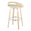 Cassis - Contemporary Fixed Height Barstool With Swivel With Round Footrest (Set of 2) - Natural / Cream - Image 4