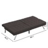 Faux Linen Wood Frame Futon Sofa Bed With Stainless Legs - Espresso - Image 15