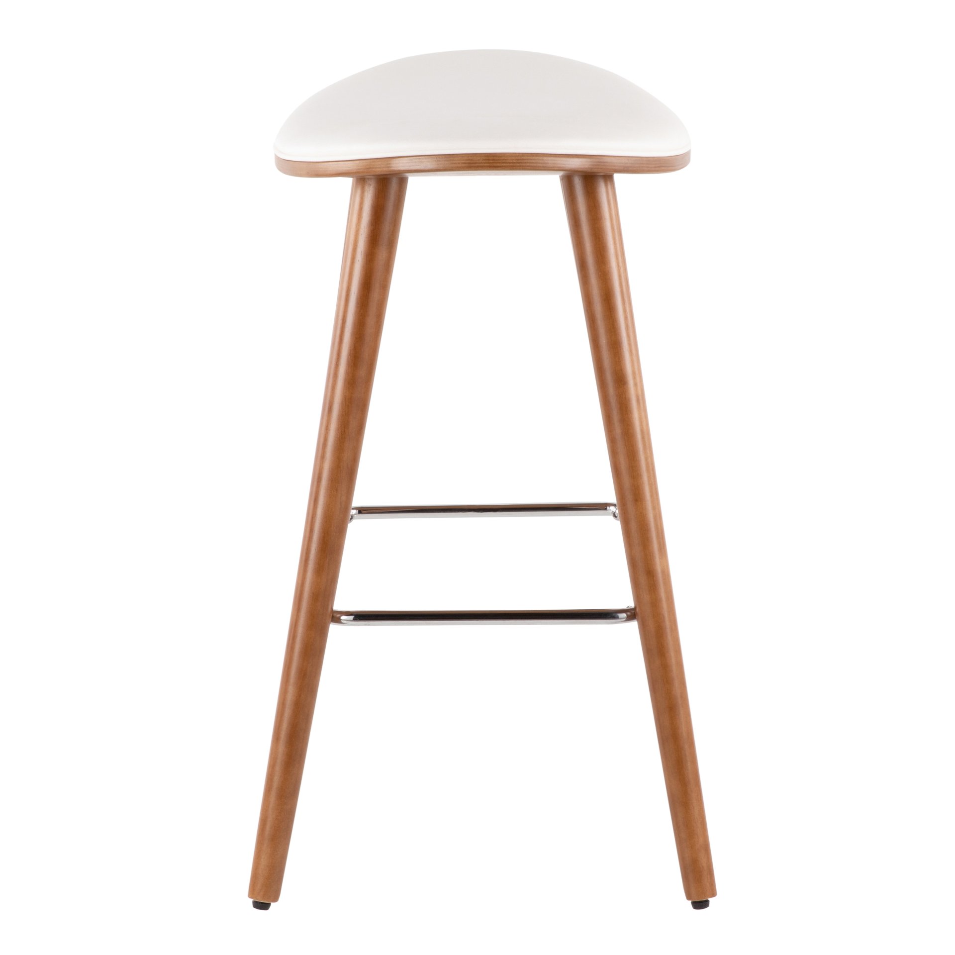 Saddle - Mid-Century Modern Counter Stool (Set of 2) - Walnut / White - Image 3