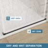 Frameless Single Sliding Soft Close Shower Door, 5 / 16" Clear Nano Coated Tempered Glass And 304 Stainless Steel Handle - Matte Black - Image 11