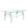 Clear Coffee Table, Modern Side Center Tables - White - Image 13
