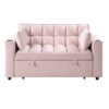 Multi Functional Sofa Bed With Cup Holder And USB Port For Living Room Or Apartments - Pink - Image 11
