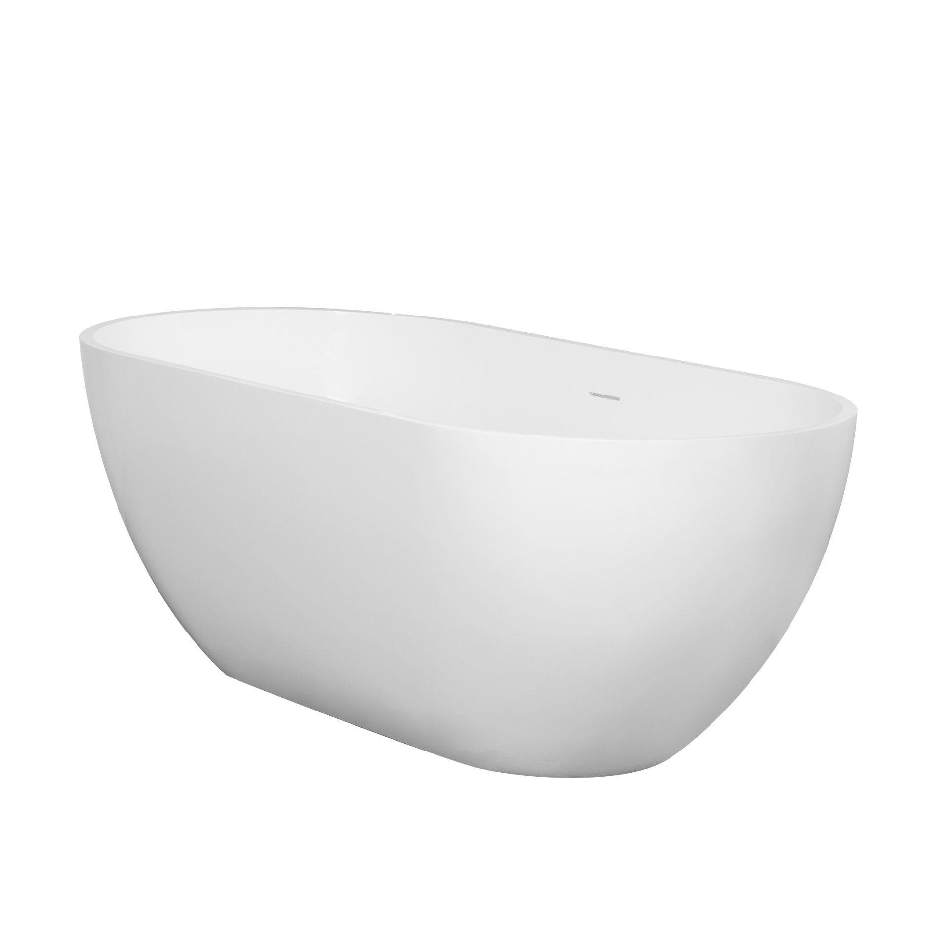 Small Size Stone Resin Solid Surface Oval Shape Freestanding Bathtub For The Bathroom - Matte White - Image 11