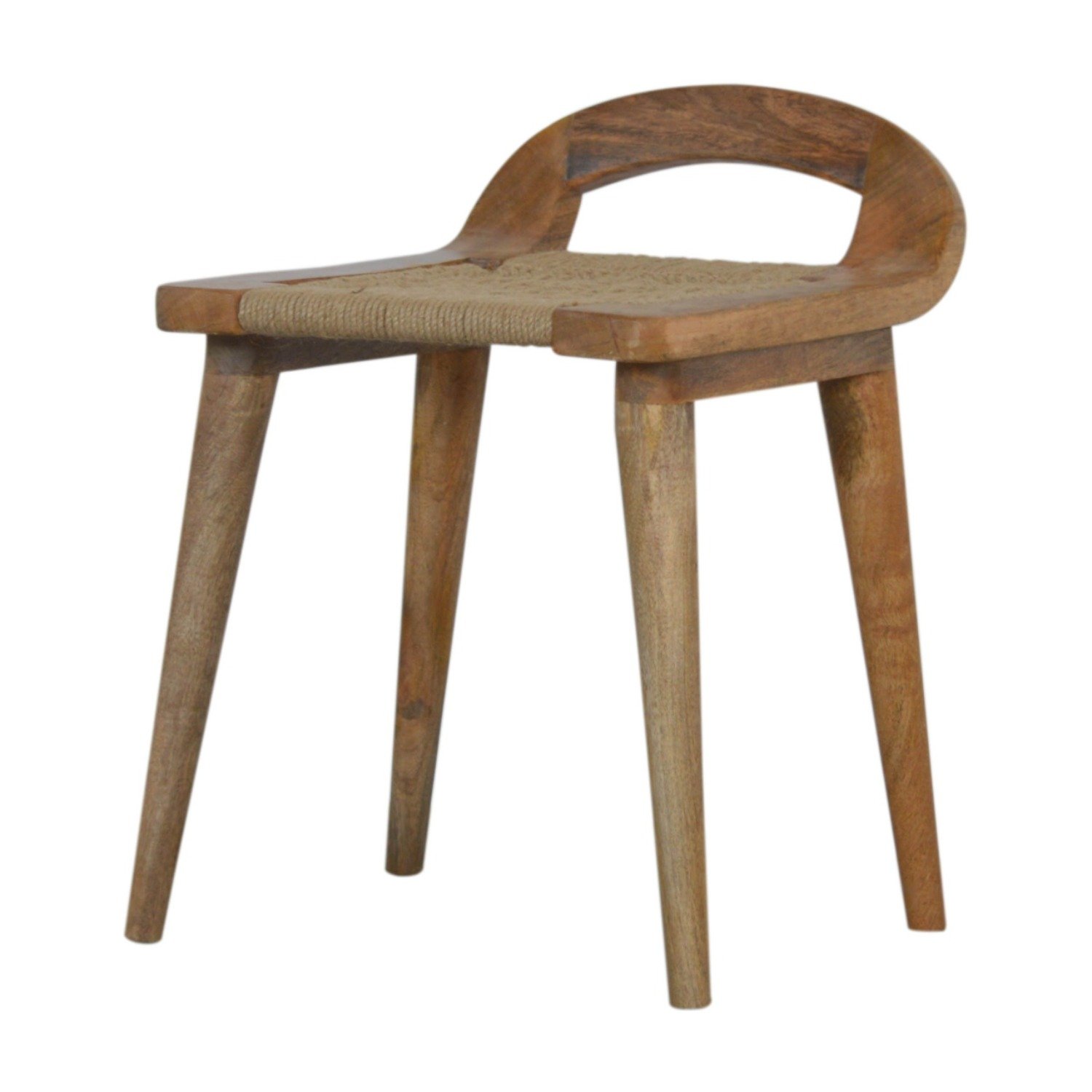 Woven Raised Back Stool - Oak - Image 5