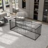 Adjustable Safety Gate 8 Panels Play Yard Metal Doorways Fireplace Fence Christmas Tree Fence Gate For House Stairs Gate Prohibited Area Fence - Black - Image 6