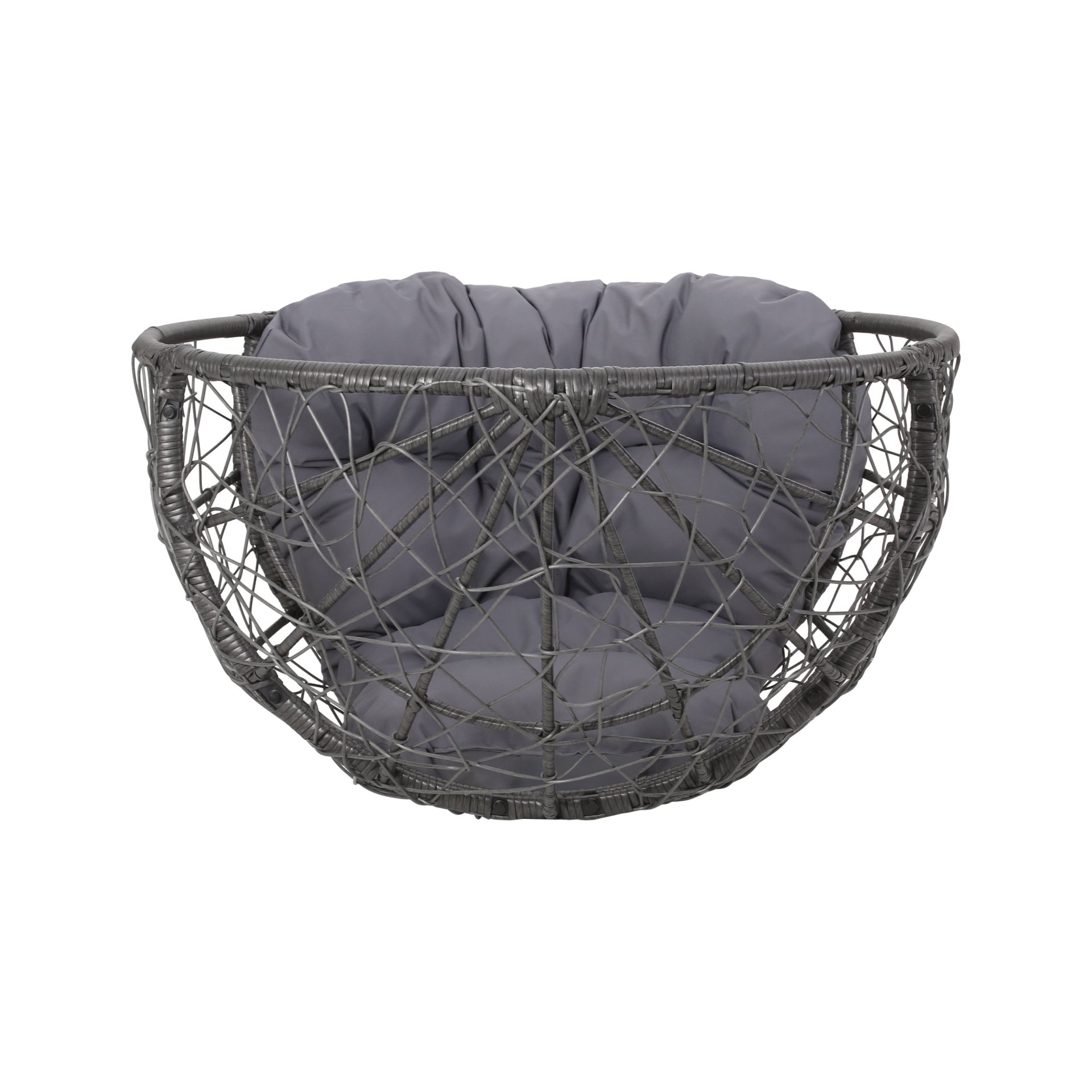 Cosmos - Round Hammered Iron Teardrop Chair - Gray - Image 9