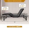 Adjustable Bed Base Frame Queen With Head And Foot Incline Wireless Remote - Antique Black - Image 3