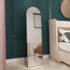Arched Full Length Mirror With Frame For Bathroom Bedroom ing Store - Black - Image 2
